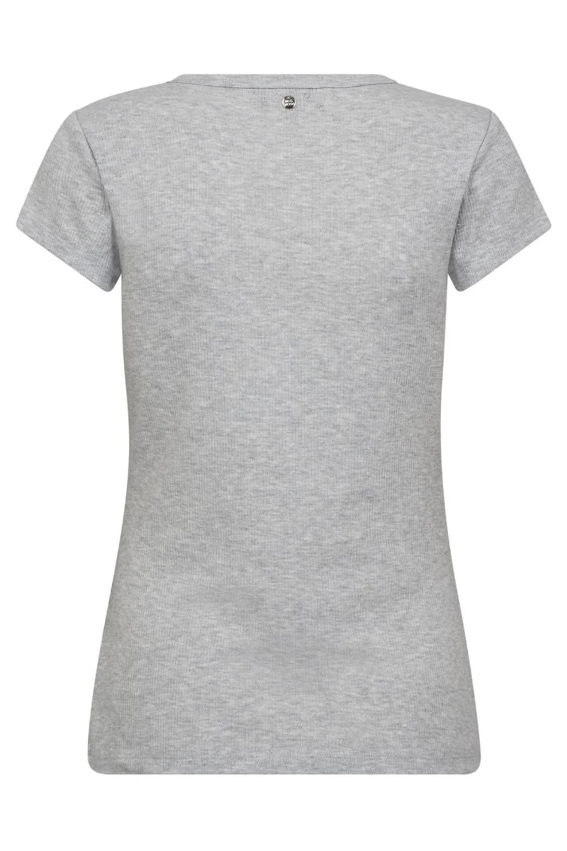 Lago O-SS Tee | Light Grey Melange | T-shirt fra Mos Mosh - Image 4