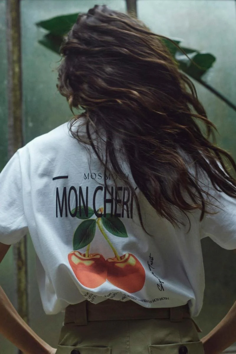 Lail O-SS Cherry Tee | White | T-Shirt fra Mos Mosh - Image 5