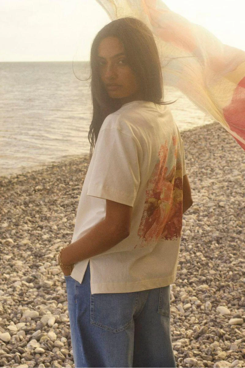 Landscape O-SS Tee | Ecru | T-Shirt fra Mos Mosh - Image 2