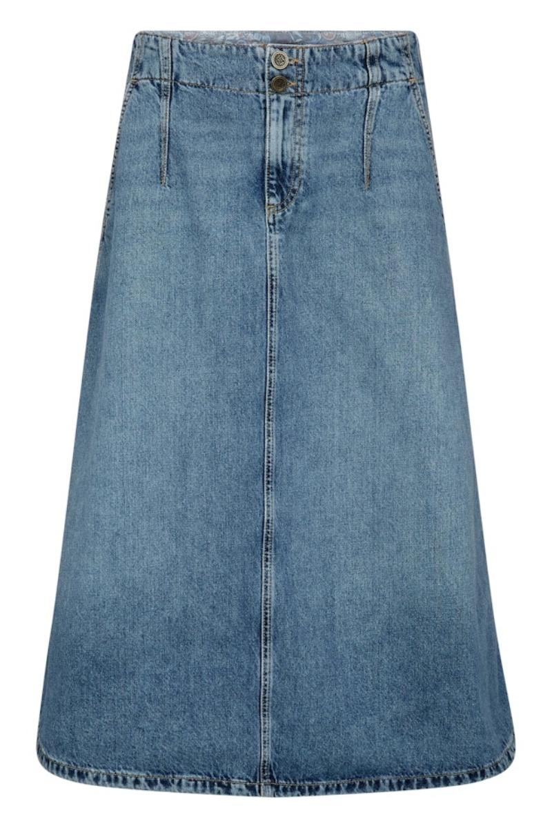 Leala Denim Skirt | Mid Blue | Nederdel fra Mos Mosh - Image 2