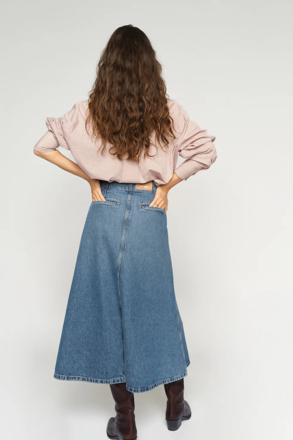 Leala Denim Skirt | Mid Blue | Nederdel fra Mos Mosh - Image 4