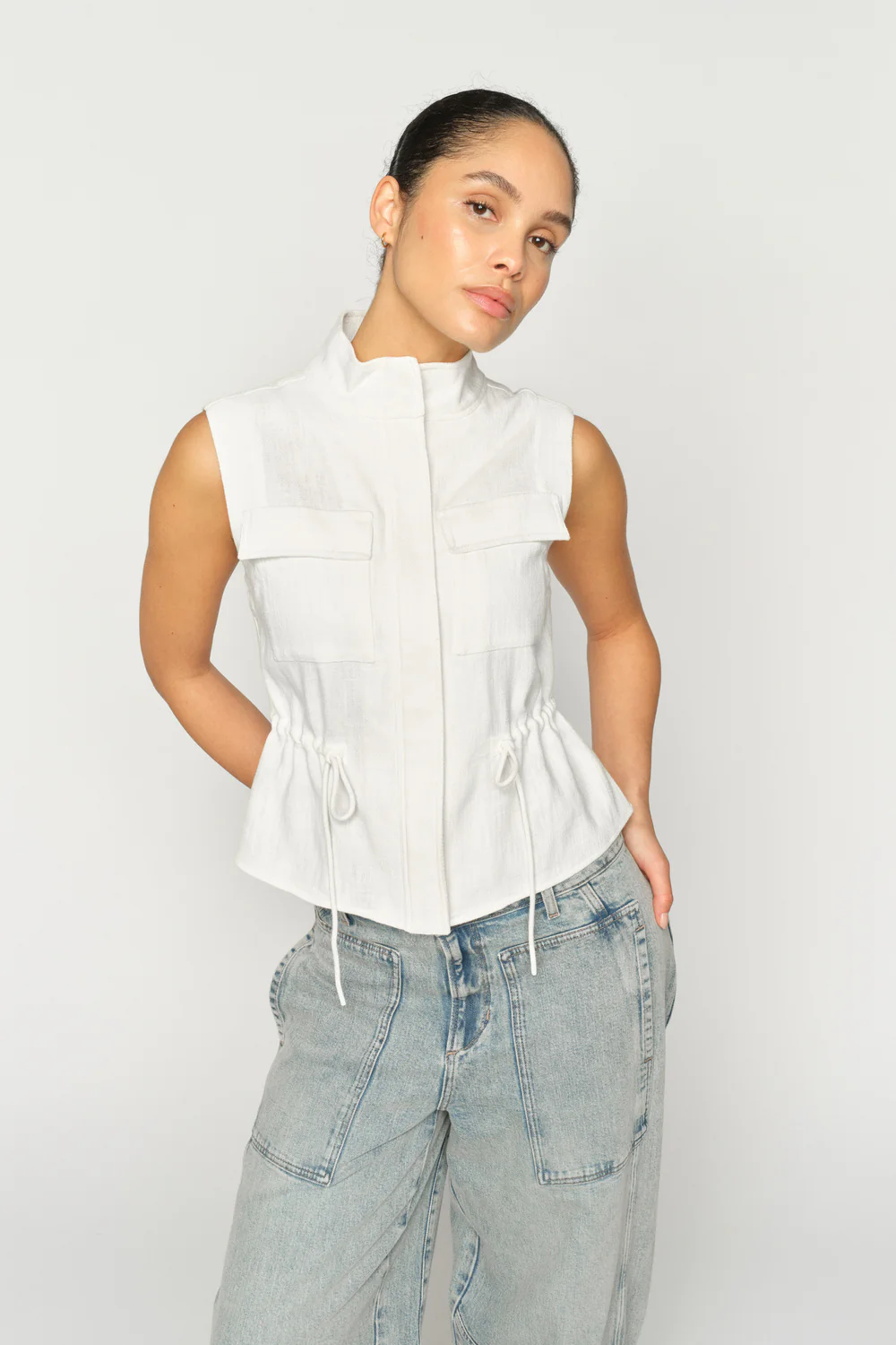 Lelo Ramie Vest | Ecru | Vest fra Mos Mosh - Image 2