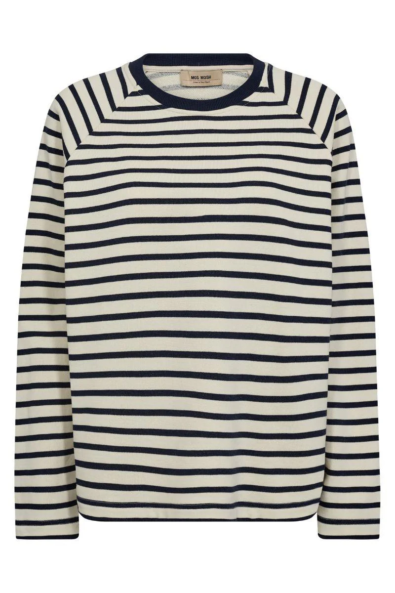 Lidy O-LS Sweatshirt | Maritime Blue | Bluse fra Mos Mosh