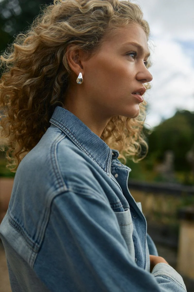 Lydia Block Shirt | Mid Blue | Skjorte fra Mos Mosh - Image 5