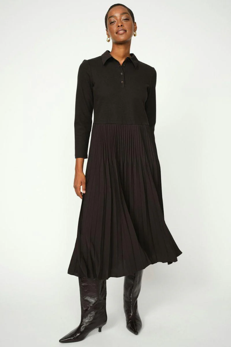 Maike Pleat Dress | Black | Kjole fra Mos Mosh - Image 4