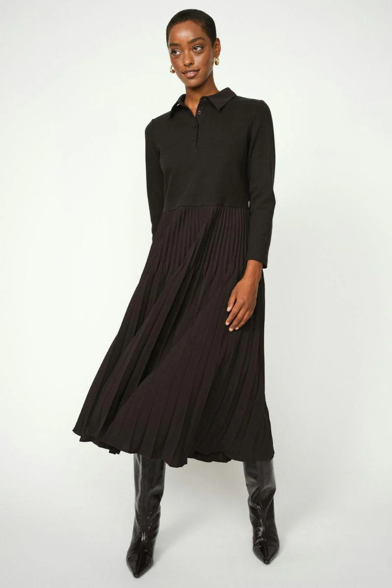 Maike Pleat Dress | Black | Kjole fra Mos Mosh - Image 5