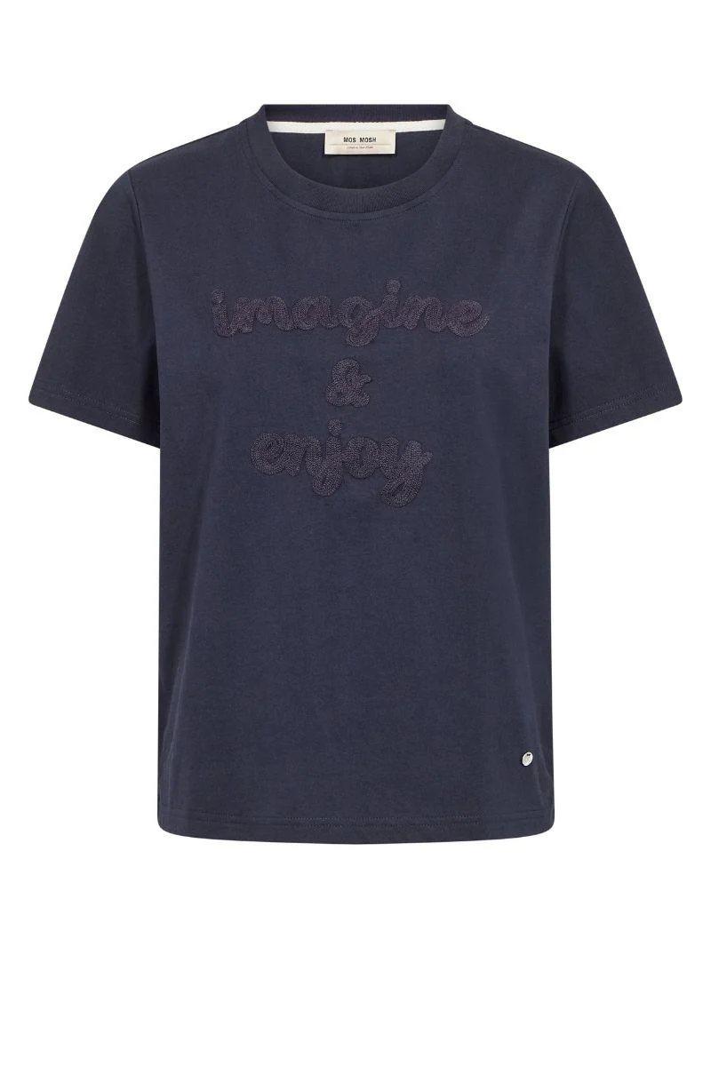 Makri O-SS Tee | Salute Navy | T-Shirt fra Mos Mosh