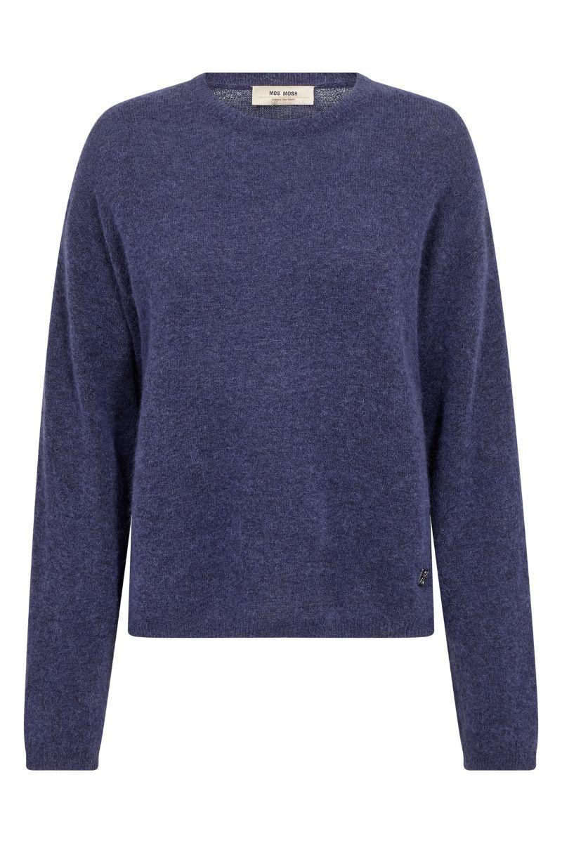 Mape O-Neck Knit | Crown Blue | Strik fra Mos Mosh - Image 2