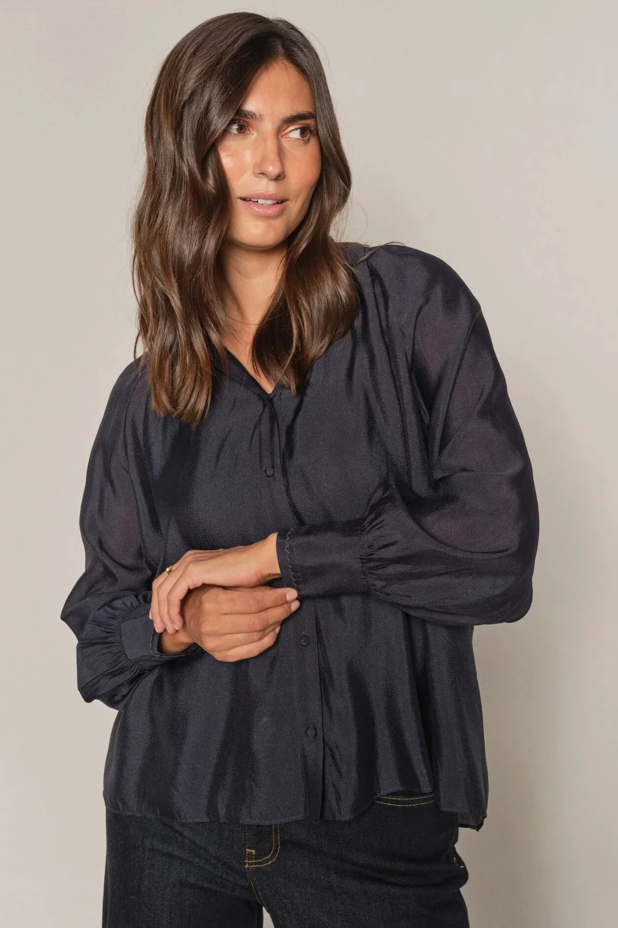 Marcela Shirt | Salute Navy | Skjorte fra Mos Mosh