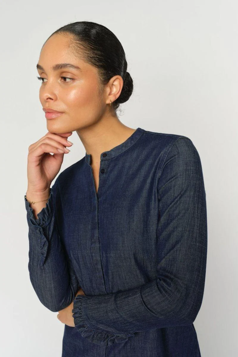 Mattie Denim Dress | Dark Blue | Kjole fra Mos Mosh - Image 4
