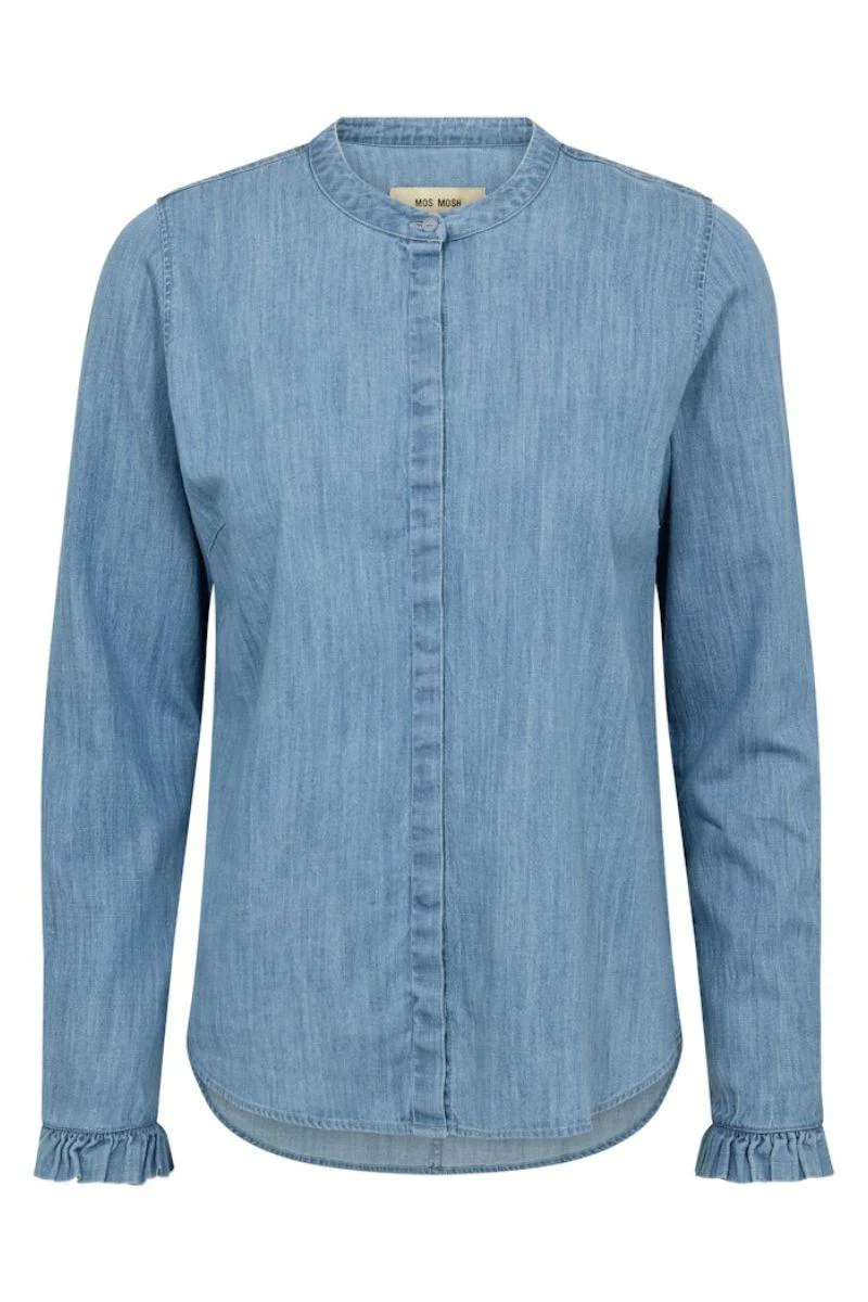 Mattie Denim Shirt | Mid Blue | Skjorte fra Mos Mosh - Image 2