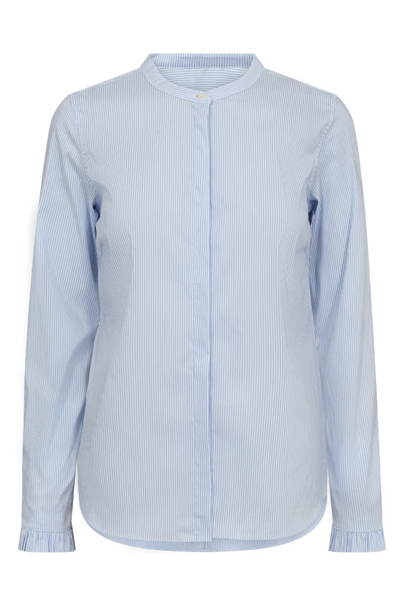 Mattie Stripe Shirt | Light Blue | Skjorte fra Mos Mosh