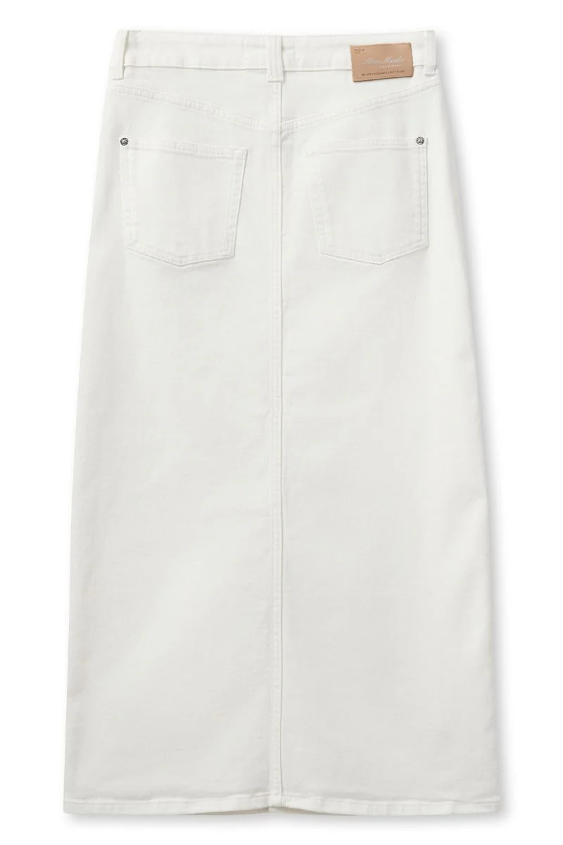 Mella White Denim Skirt | White | Nederdel fra Mos Mosh - Image 2
