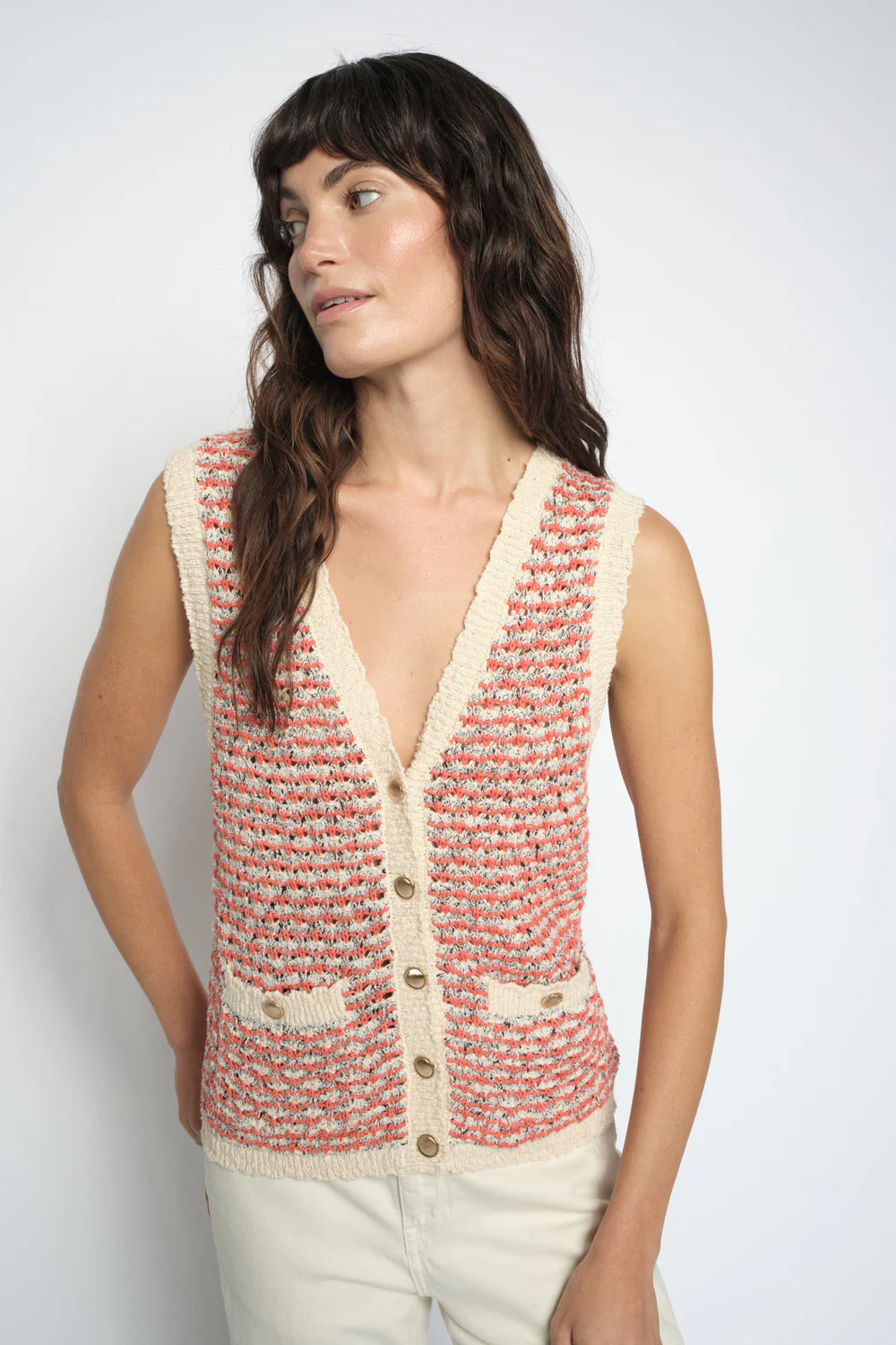 Miah Knit Vest | Emberglow | Vest fra Mos Mosh