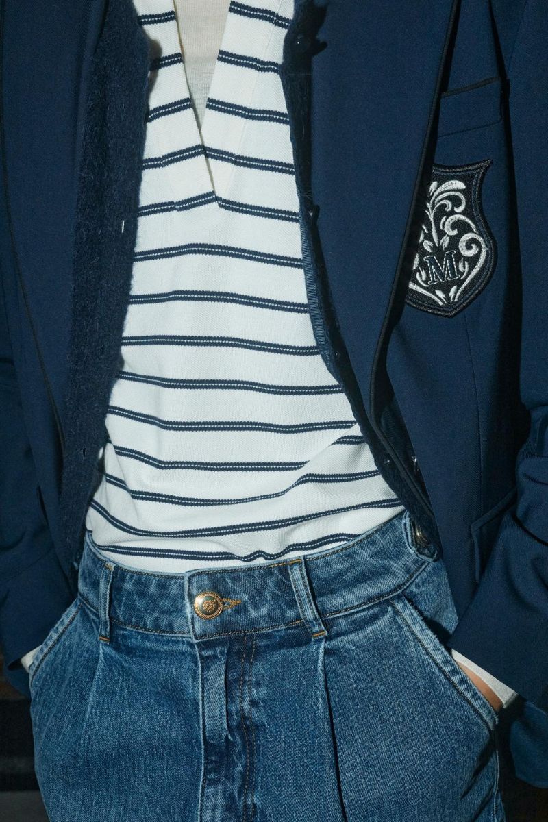 Milena SS Stripe Polo Tee | Maritime Blue | T-shirt fra Mos Mosh - Image 10