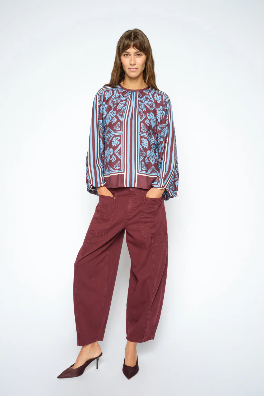 Milkey Linocut Blouse | Port Royale | Bluse fra Mos Mosh - Image 3