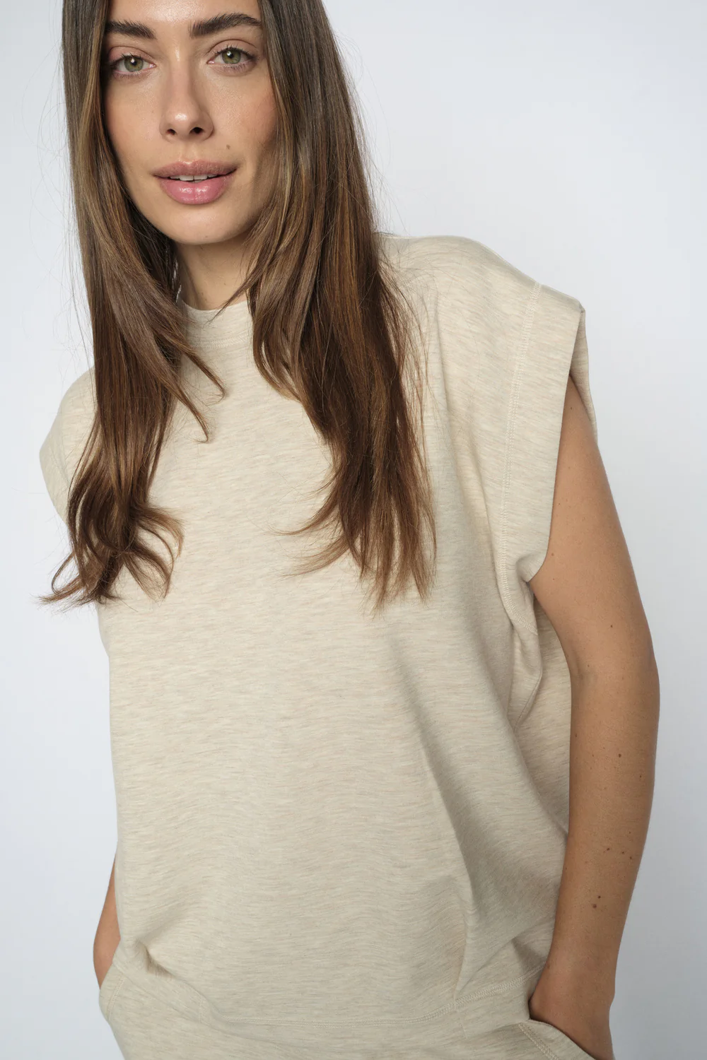 Namara O-SL Sweatshirt | Sesame | Bluse fra Mos Mosh
