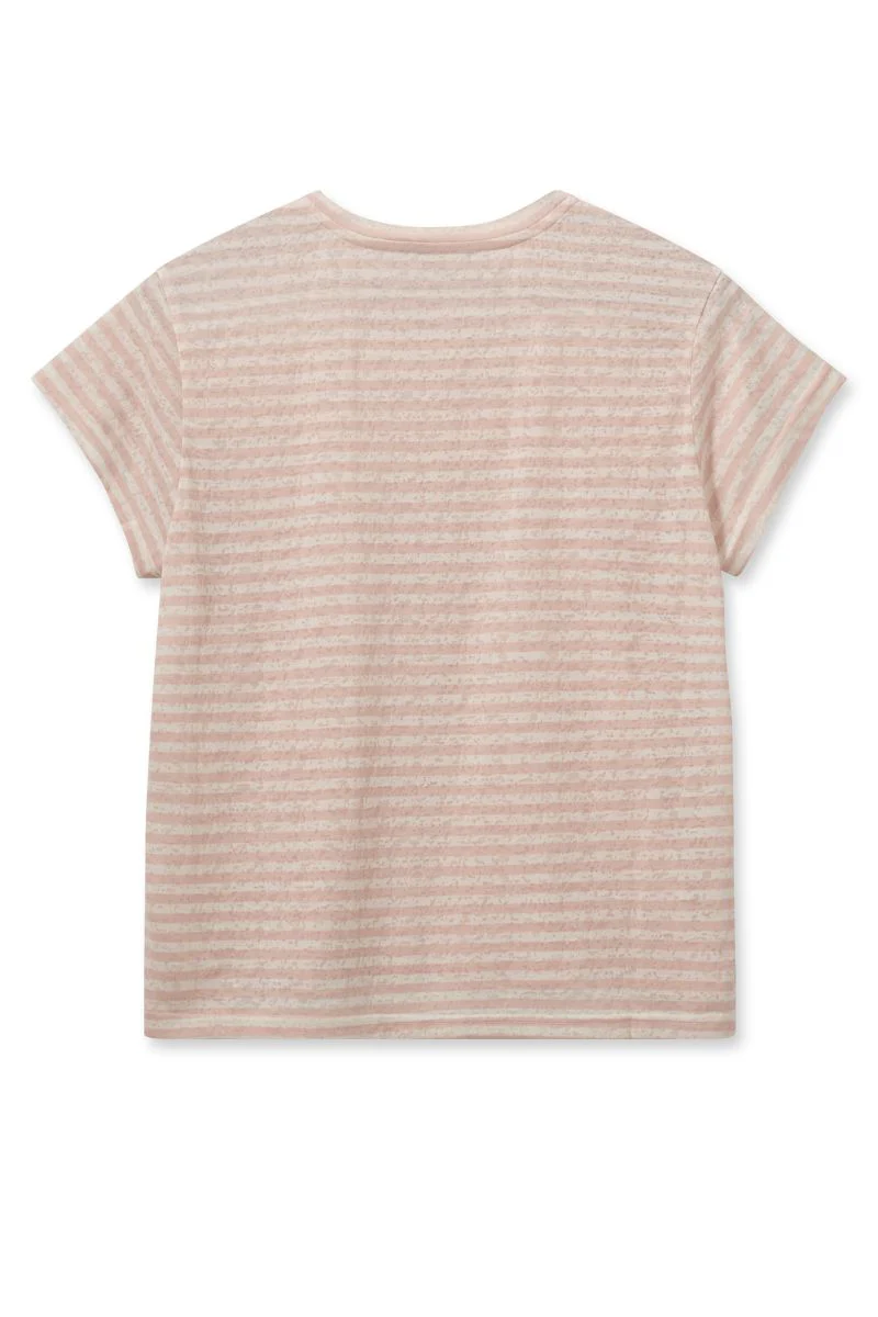 Nan O-SS Stripe Tee | Rose Smoke | T-shirt fra Mos Mosh - Image 2