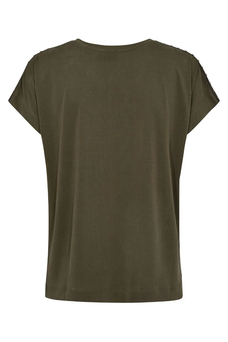 Narelle V-neck Stud Tee | Sea Turtle | T-shirt fra Mos Mosh - Image 4