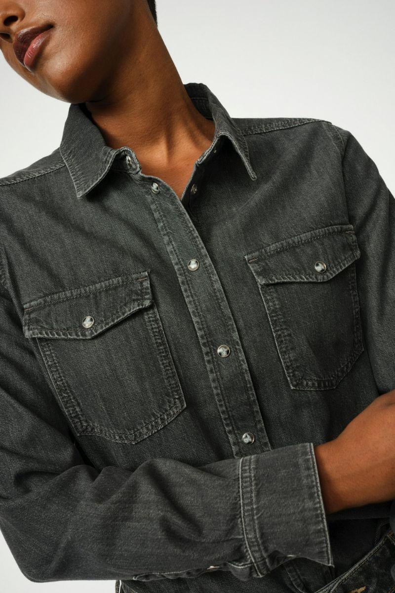 Natalie Denim Shirt | Grey | Skjorte fra Mos Mosh - Image 3