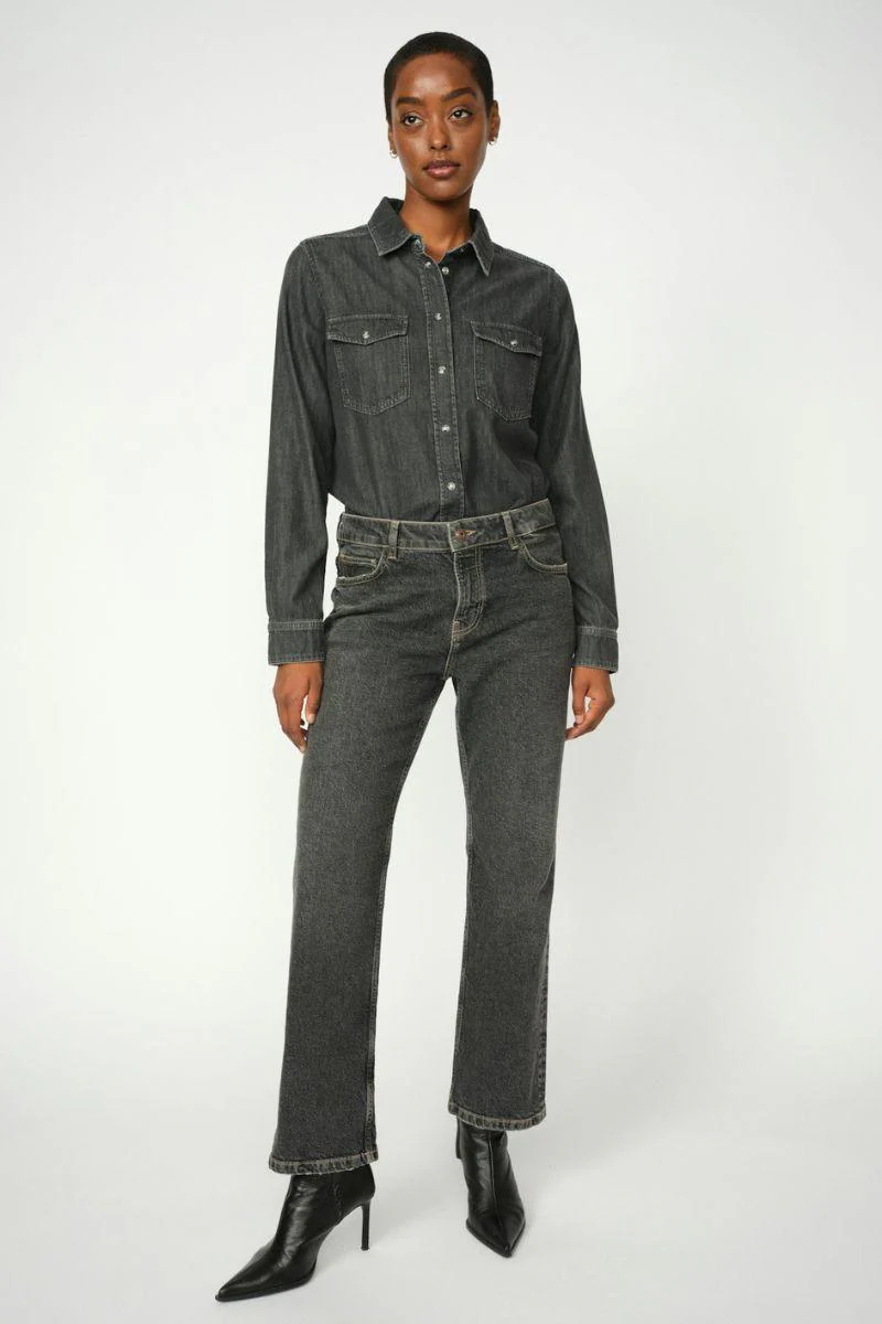 Natalie Denim Shirt | Grey | Skjorte fra Mos Mosh - Image 5