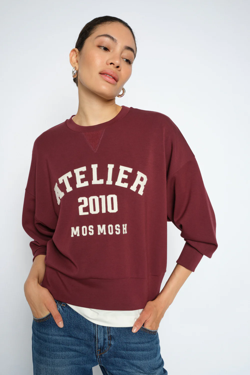 Nima O-LS Sweatshirt | Port Royale | Sweatshirt fra Mos Mosh