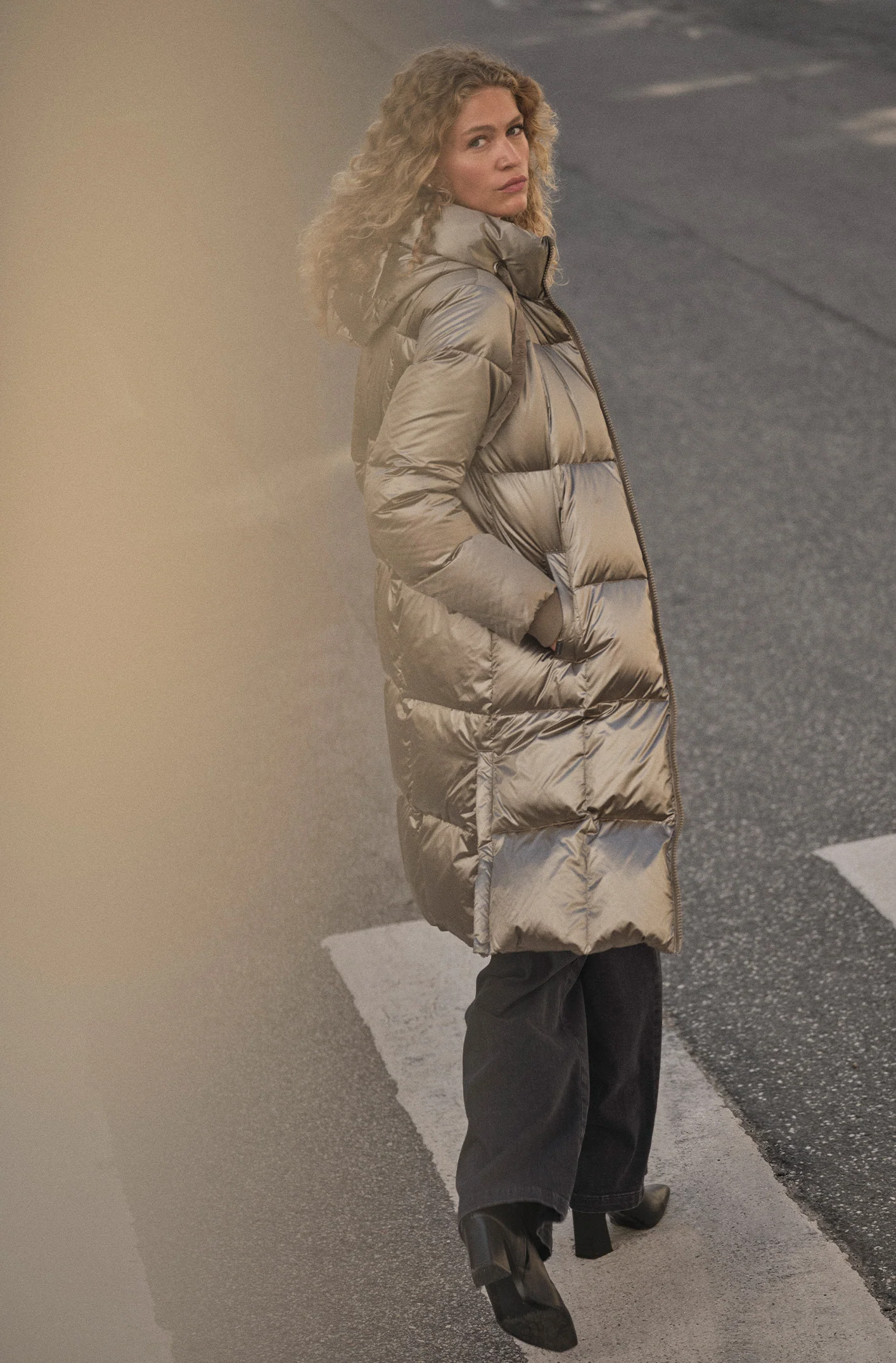 Nova Metallic Down Jacket | Brindle | Jakke fra Mos Mosh