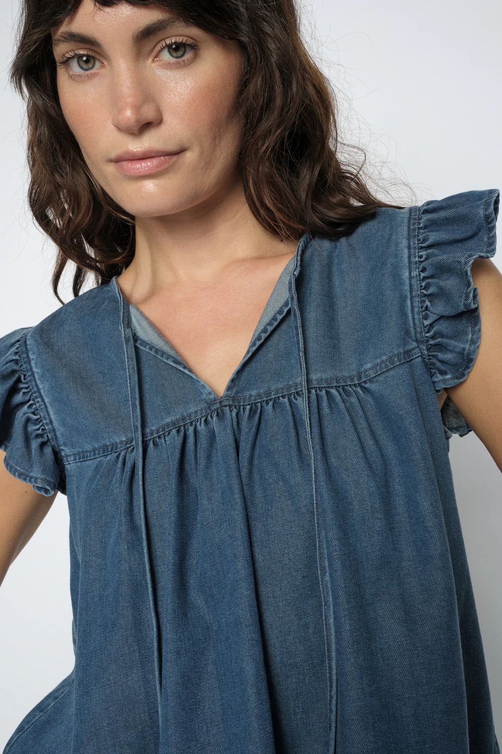 Olaya Lich Blouse | Blue | Bluse fra Mos Mosh