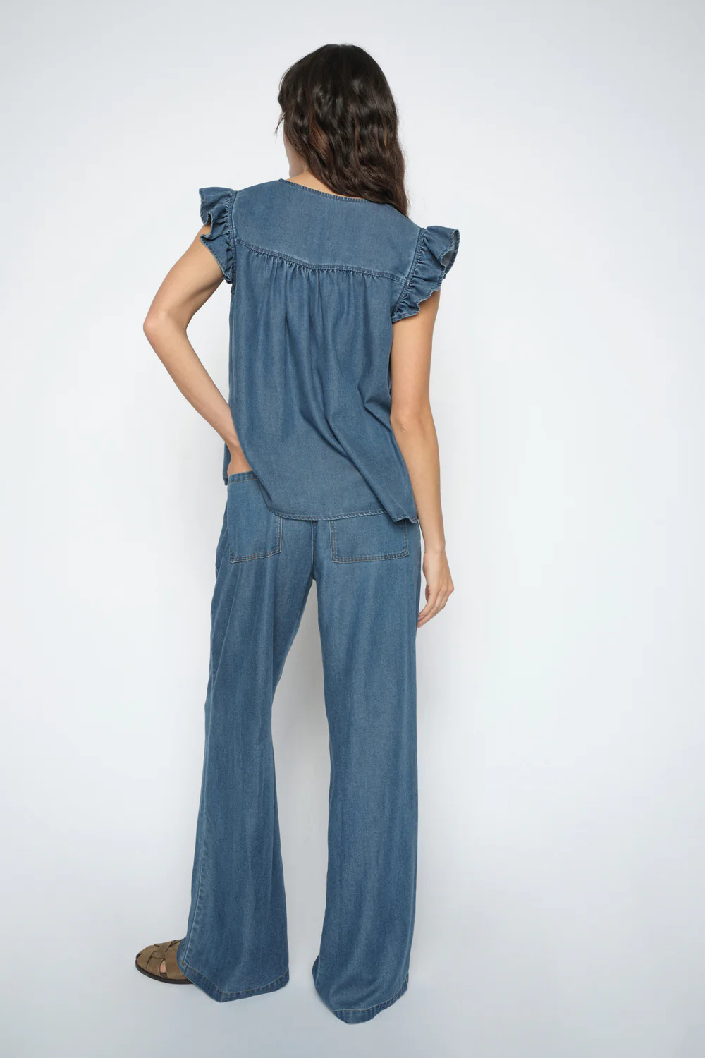 Olaya Lich Blouse | Blue | Bluse fra Mos Mosh - Image 5
