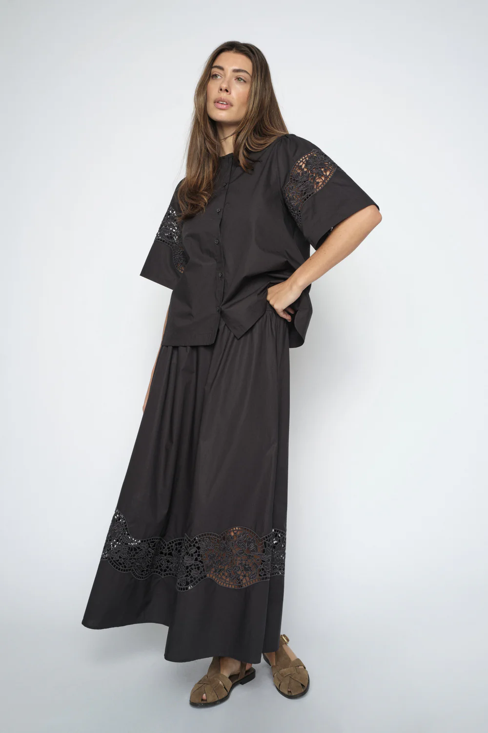 Redu Cotoni Skirt | Black | Nederdel fra Mos Mosh - Image 3
