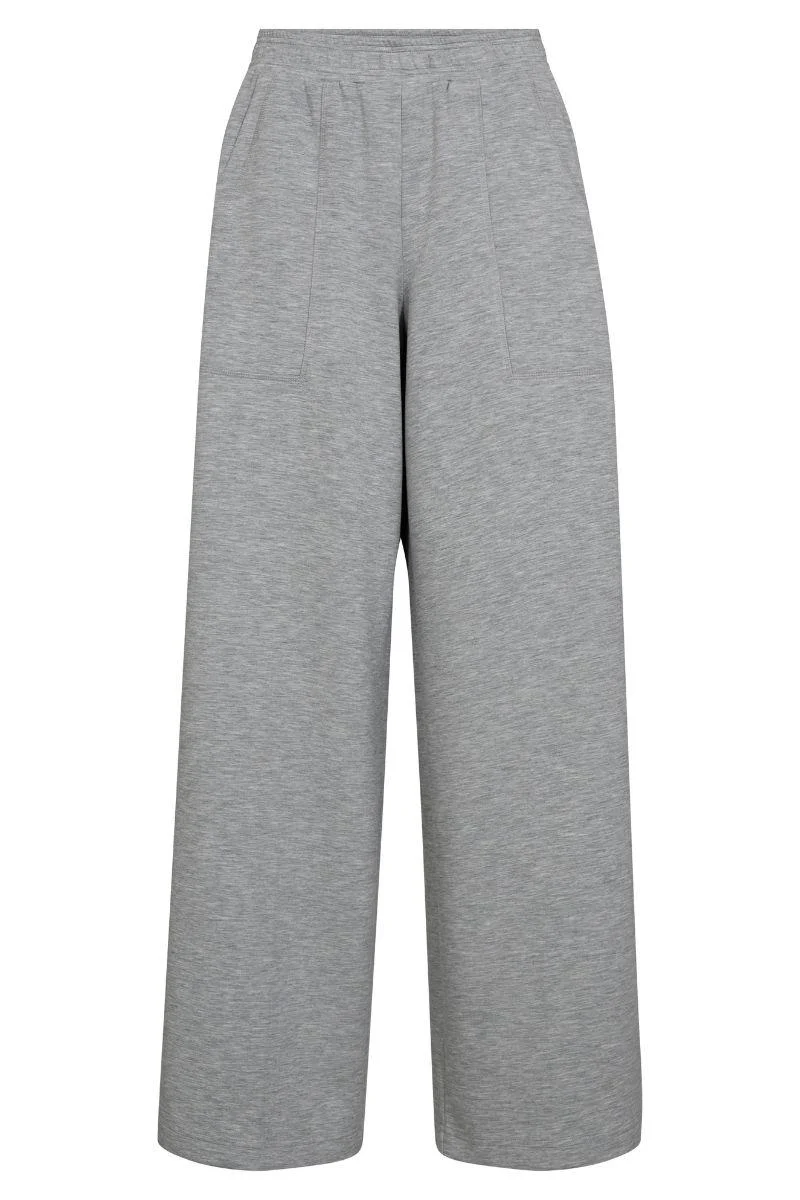 Renzi Stripe Sweatpants | Grey Melange | Bukser fra Mos Mosh - Image 2
