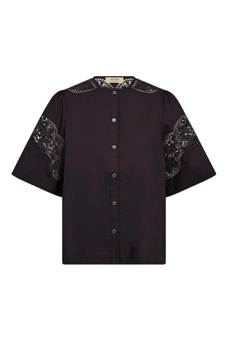 Rooma Cotoni Shirt | Black | Skjorte fra Mos Mosh - Image 3