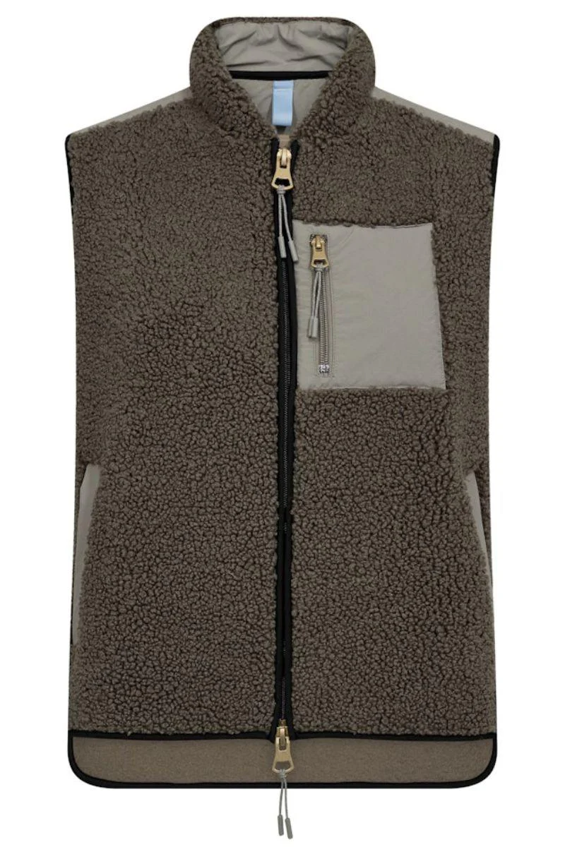 Rowe Eli Teddy Vest | Dusty Olive