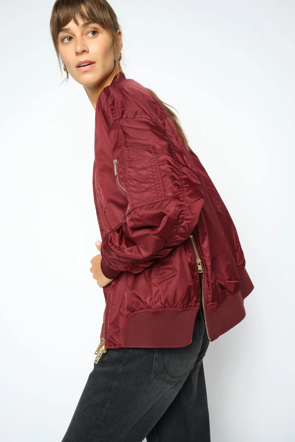 Ruby Bomber Jacket | Cabernet - Image 3