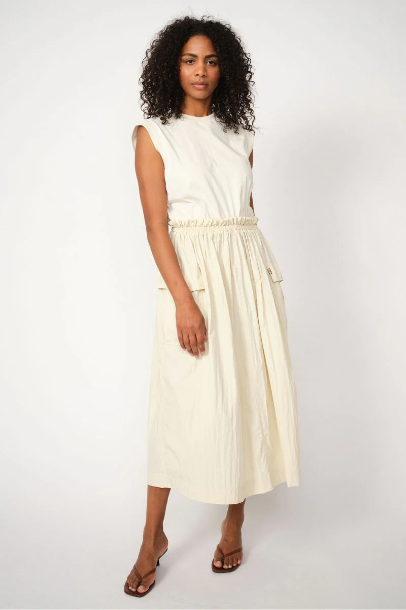 Sazha Mix Dress| Ecru | Kjole fra Mos Mosh - Image 3