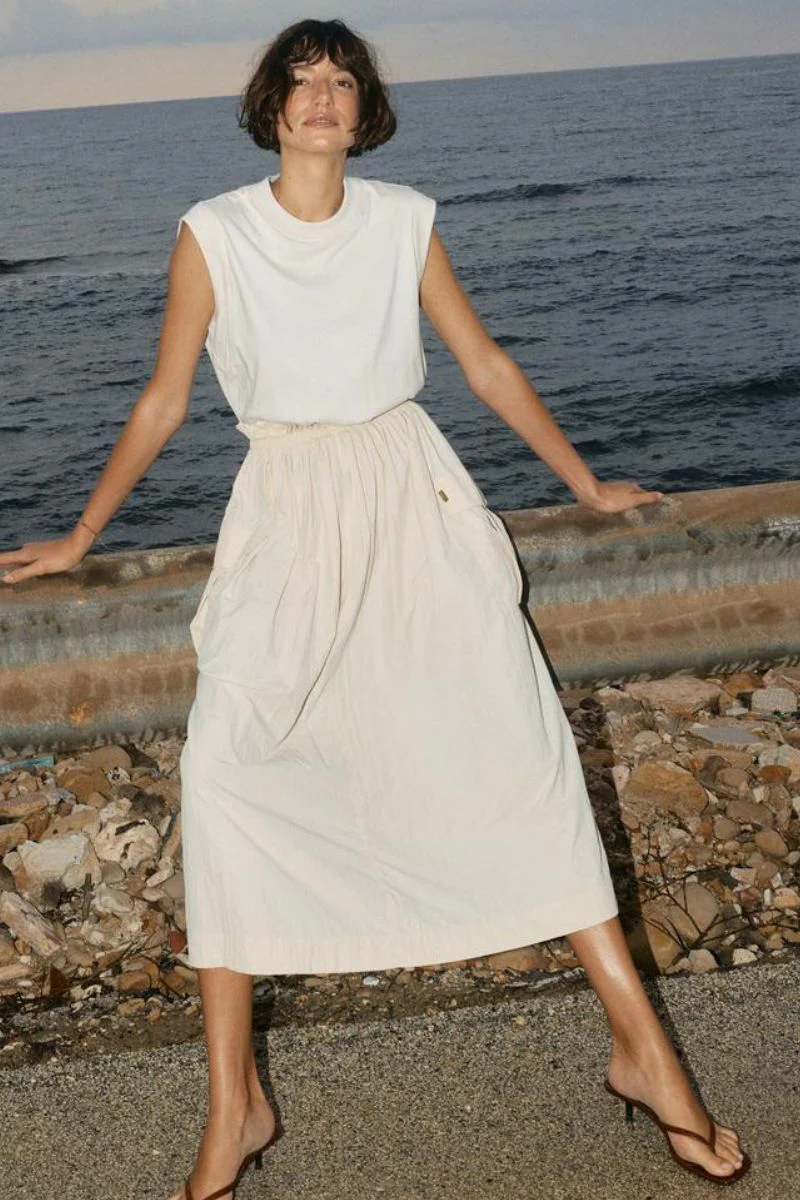 Sazha Mix Dress| Ecru | Kjole fra Mos Mosh - Image 6