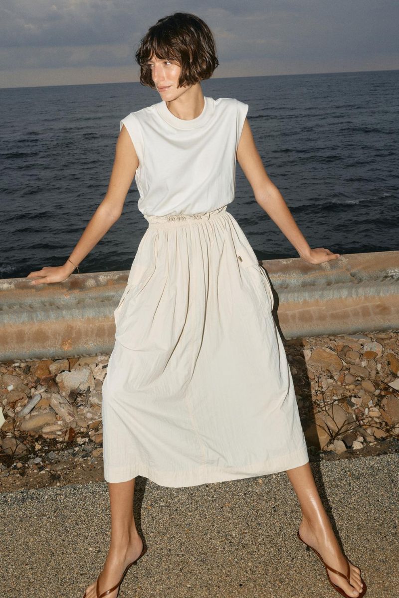 Sazha Mix Dress| Ecru | Kjole fra Mos Mosh - Image 7