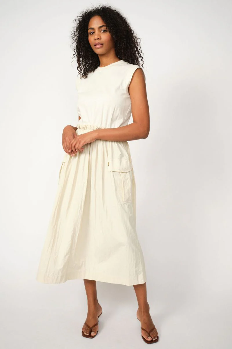 Sazha Mix Dress| Ecru | Kjole fra Mos Mosh - Image 8
