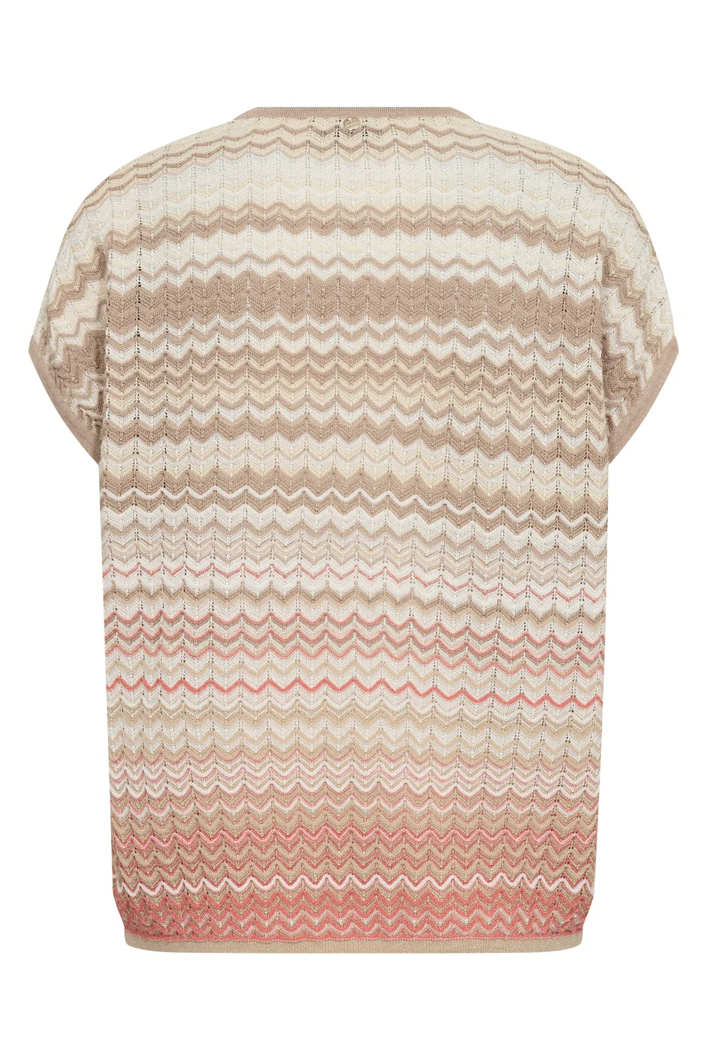 Shani Zig-Zag V-neck Knit | Ecru | Strik fra Mos Mosh - Image 4