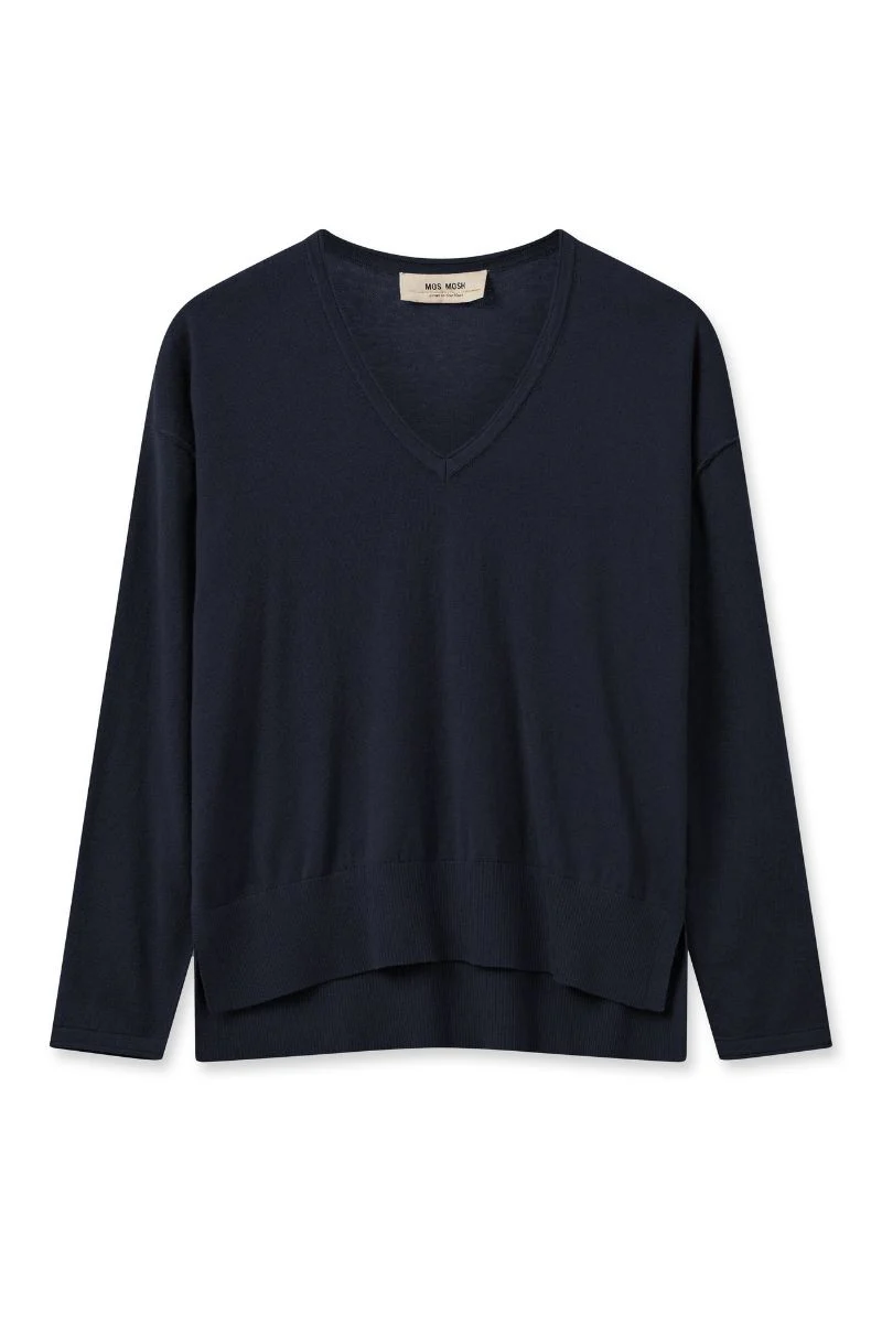 Tani V-neck Knit | Salute Navy | Strik fra Mos Mosh - Image 2