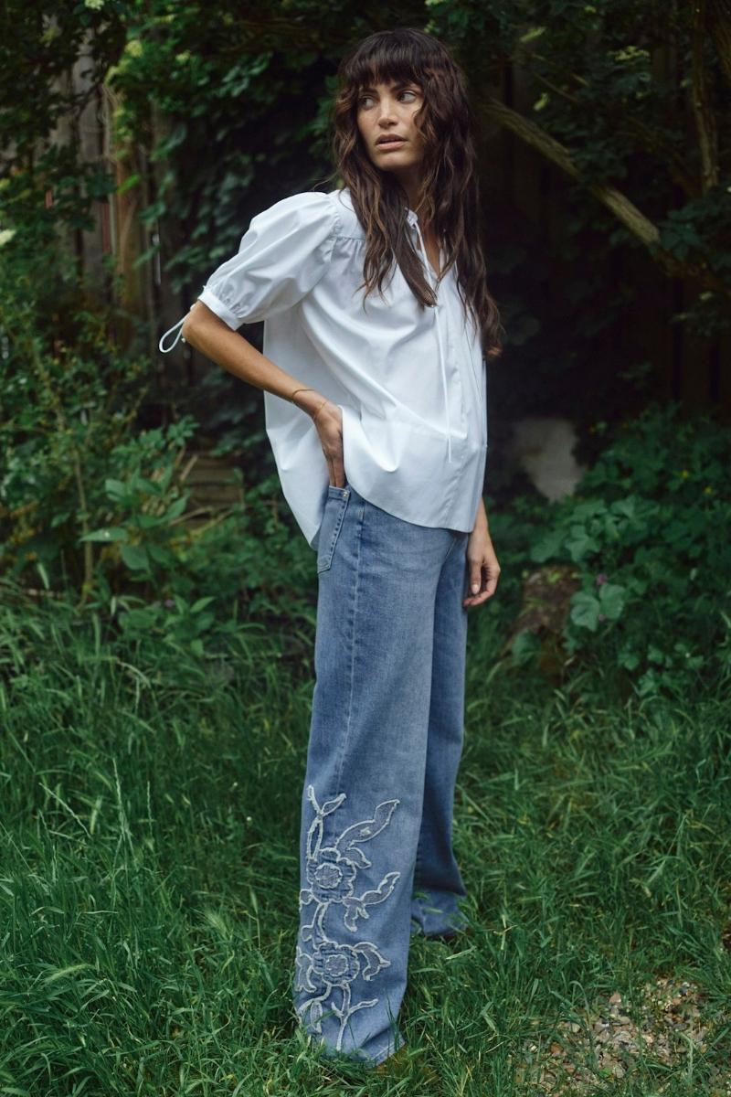 Tarima SS Cotton Blouse | White | Bluse fra Mos Mosh - Image 3