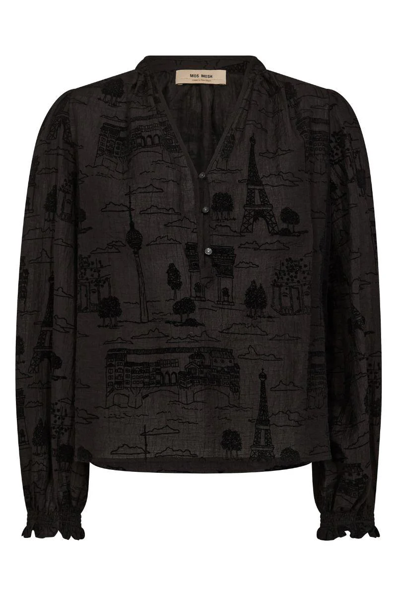 Tazzin Tale Light Blouse | Black | Bluse fra Mos Mosh - Image 3