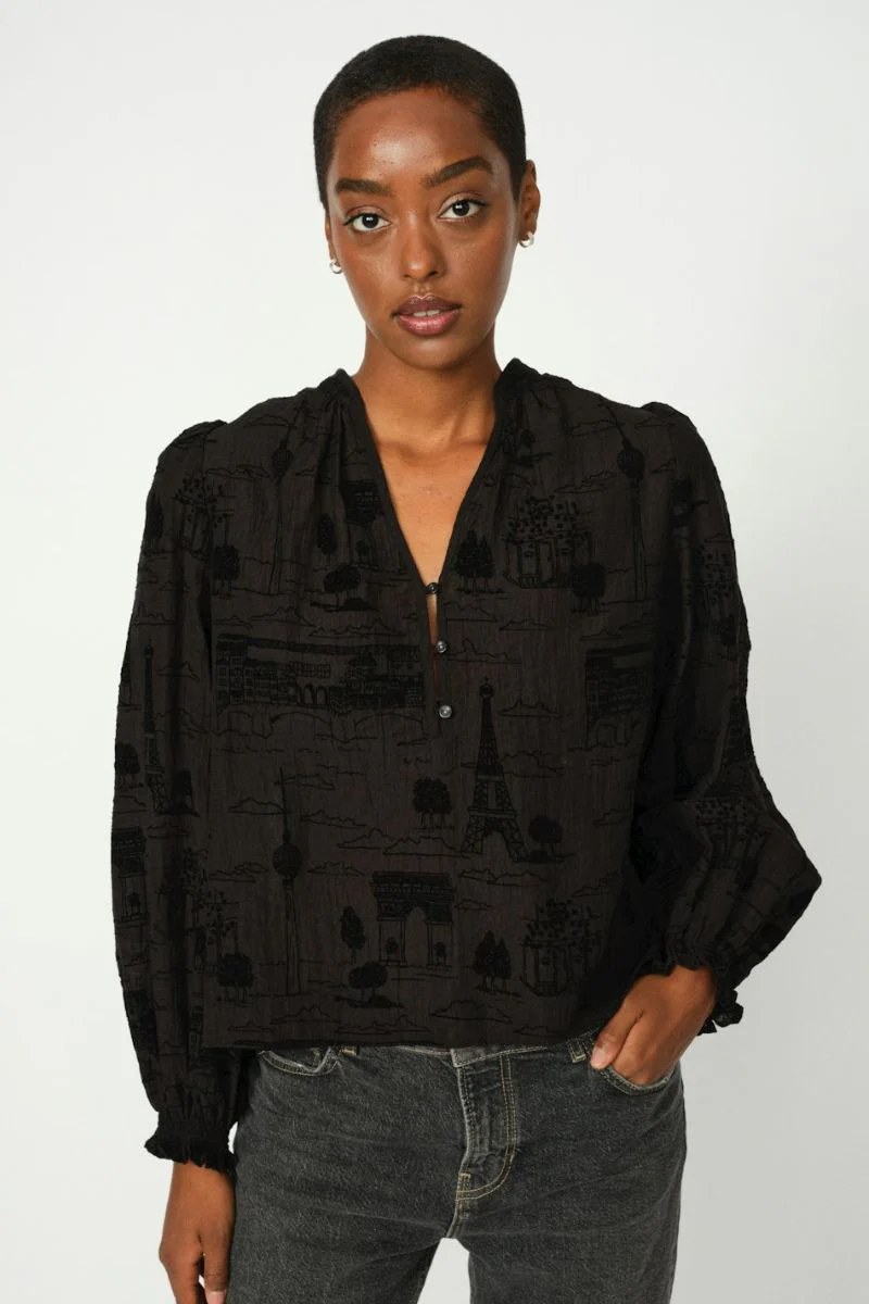 Tazzin Tale Light Blouse | Black | Bluse fra Mos Mosh - Image 4