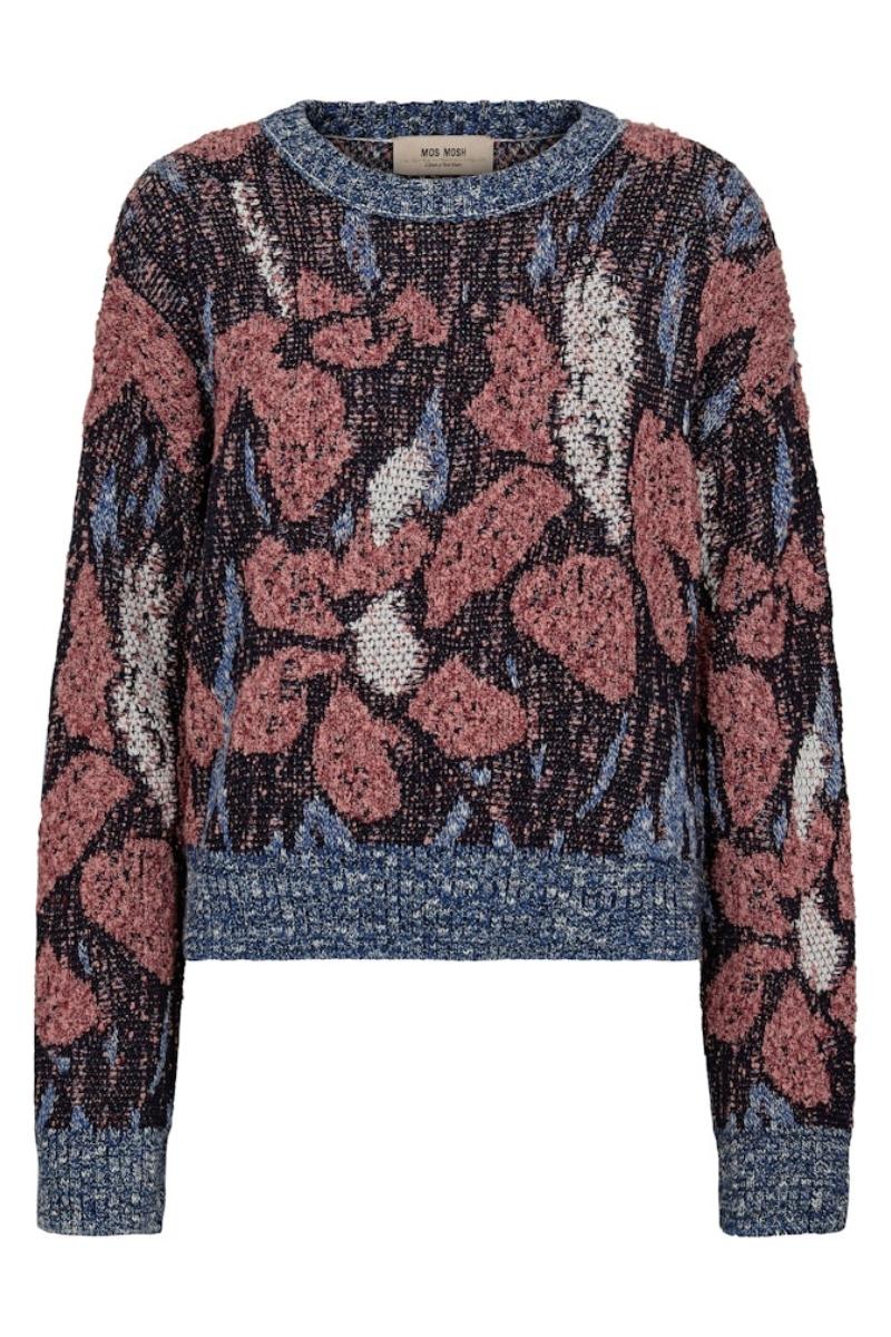 Teana Intarsia Knit | Crown Blue | Strik fra Mos Mosh - Image 2