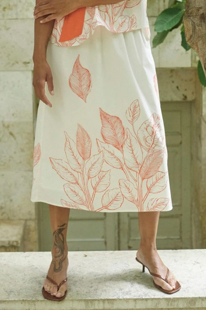 Tessan Monochrome Skirt | Ecru | Nederdel fra Mos Mosh - Image 3