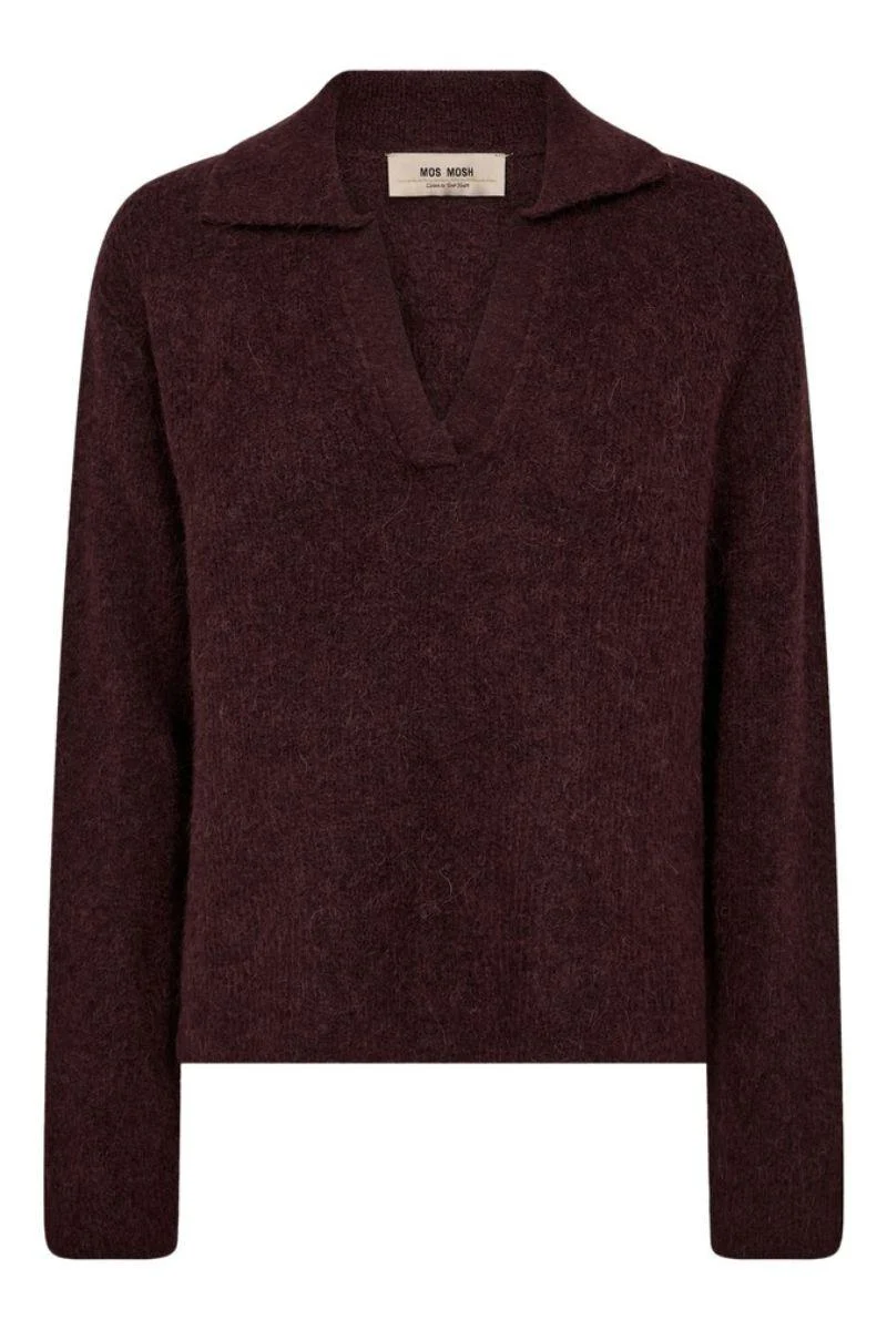 Thora Aidy Polo Knit | Fudge | Strik fra Mos Mosh