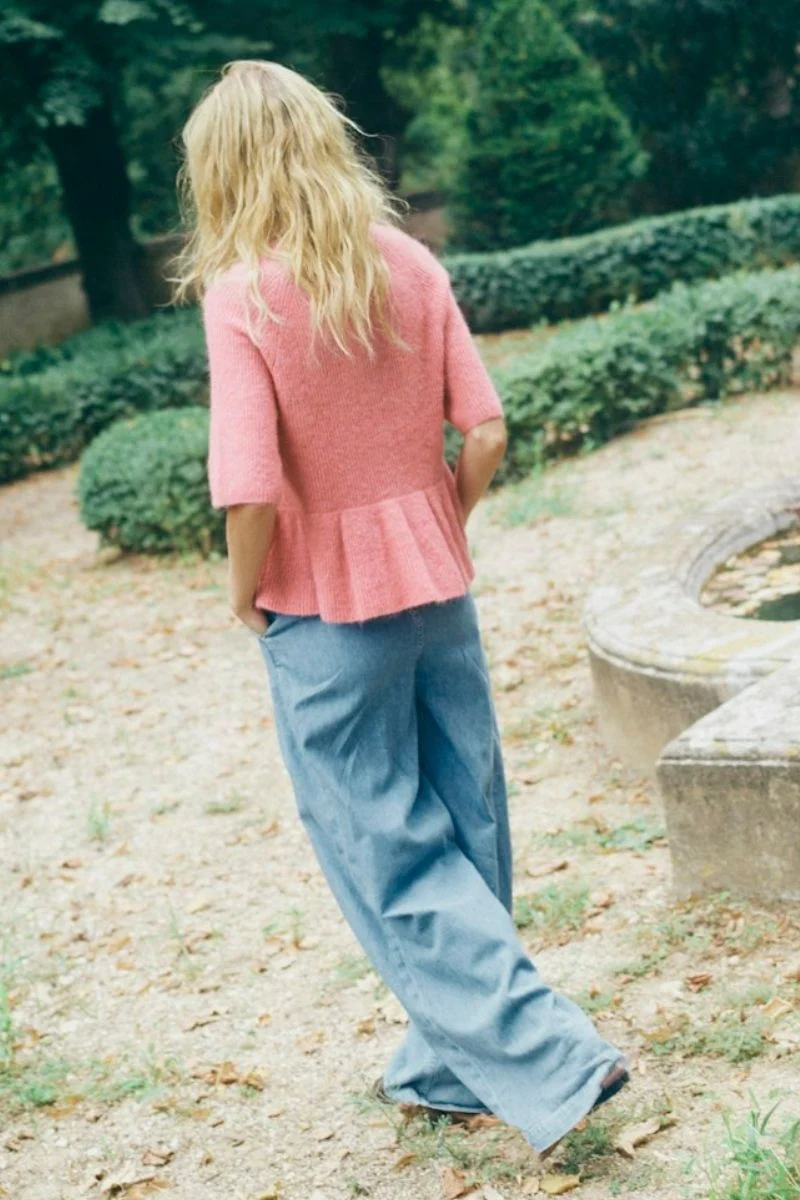 Thora SS O-Neck Frill Knit | Dusty Rose | Strik fra Mos Mosh - Image 9