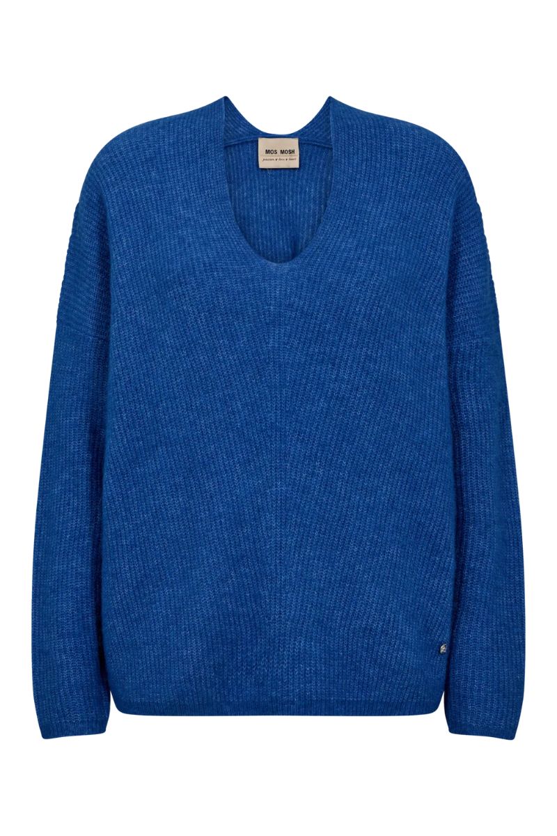 Thora V-Neck Knit | Blue Lolite | Strik fra Mos Mosh - Image 2