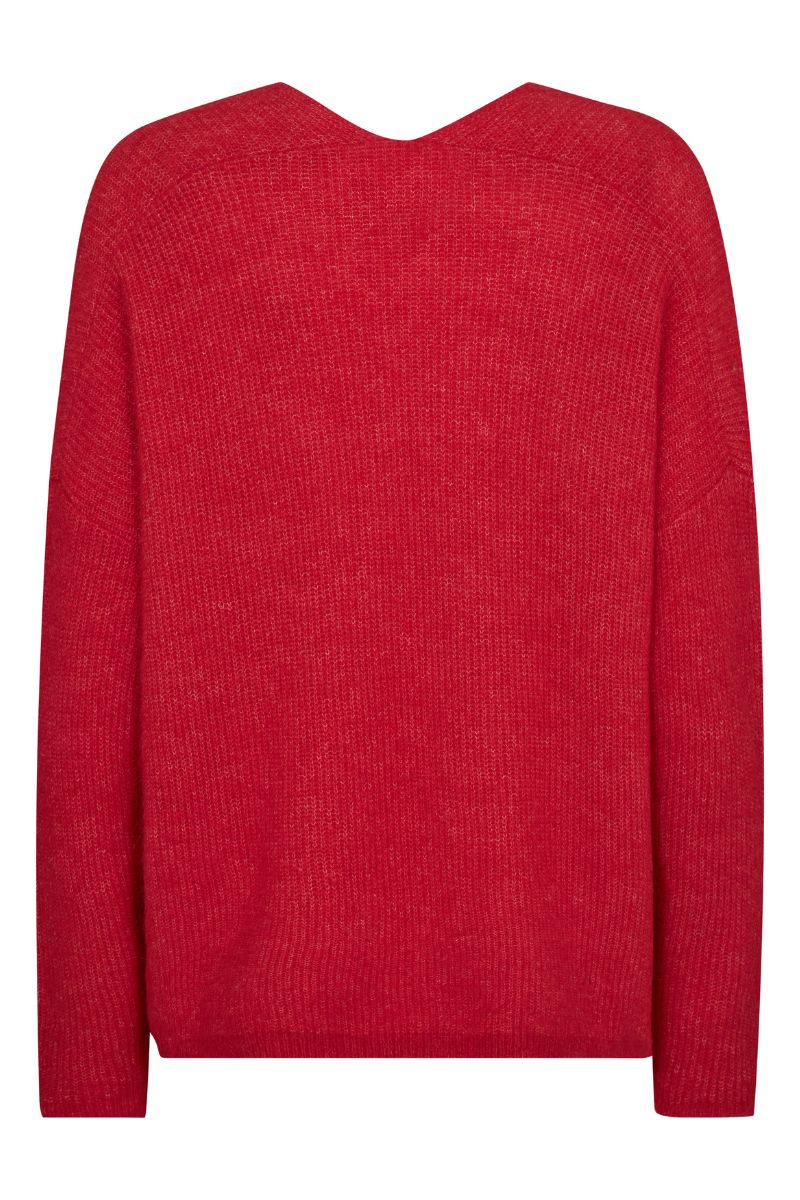 Thora V-Neck Knit | Chinese Red | Strik fra Mos Mosh - Image 5