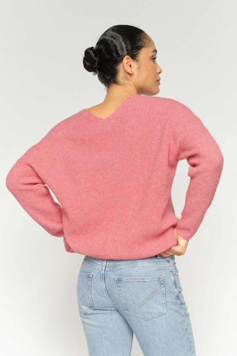 Thora V-Neck Knit | Dusty Rose | Strik fra Mos Mosh - Image 4